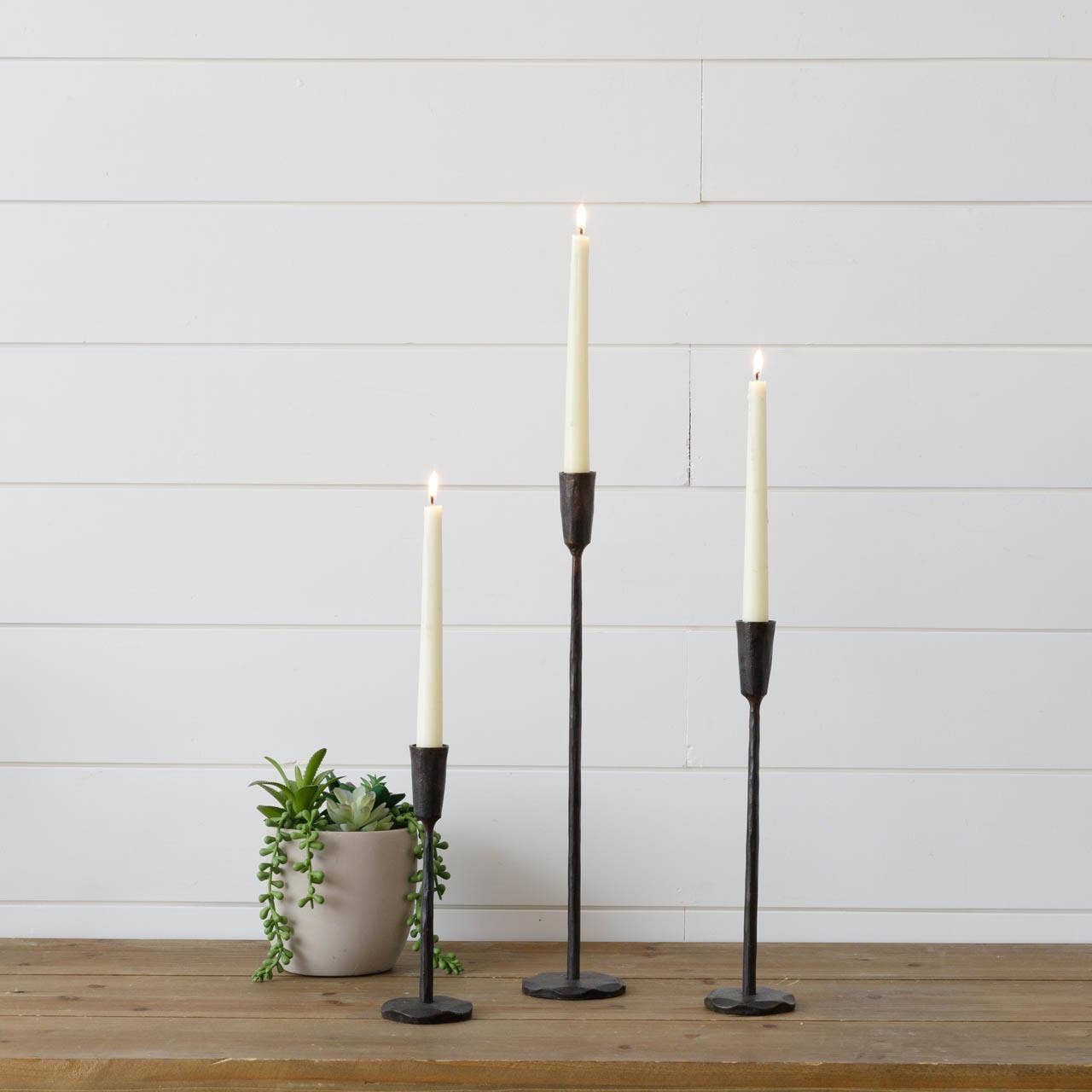 Candle Holders - Black Iron