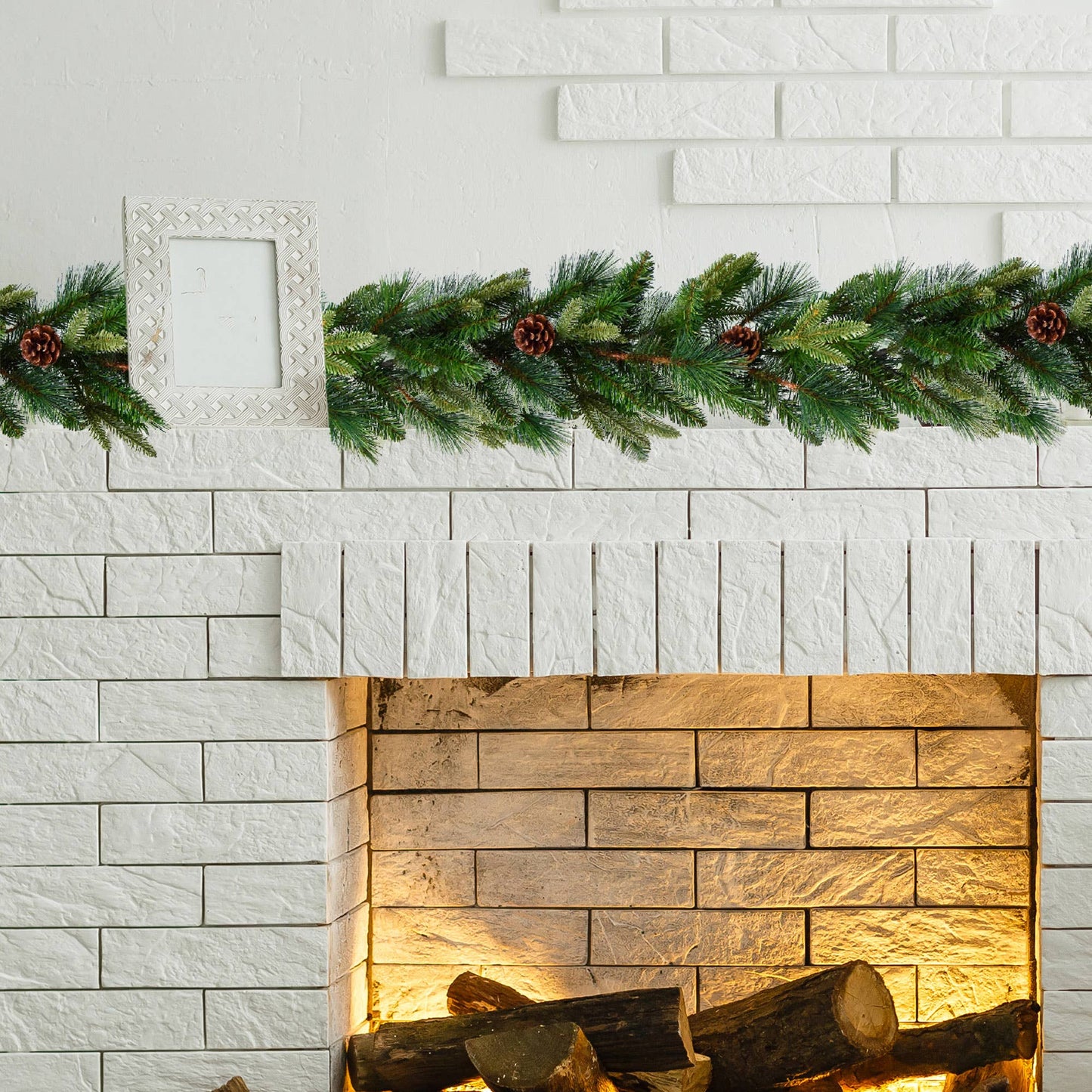 9' Lifelike Angel Pine Christmas Garland, 228 Realistic Tips