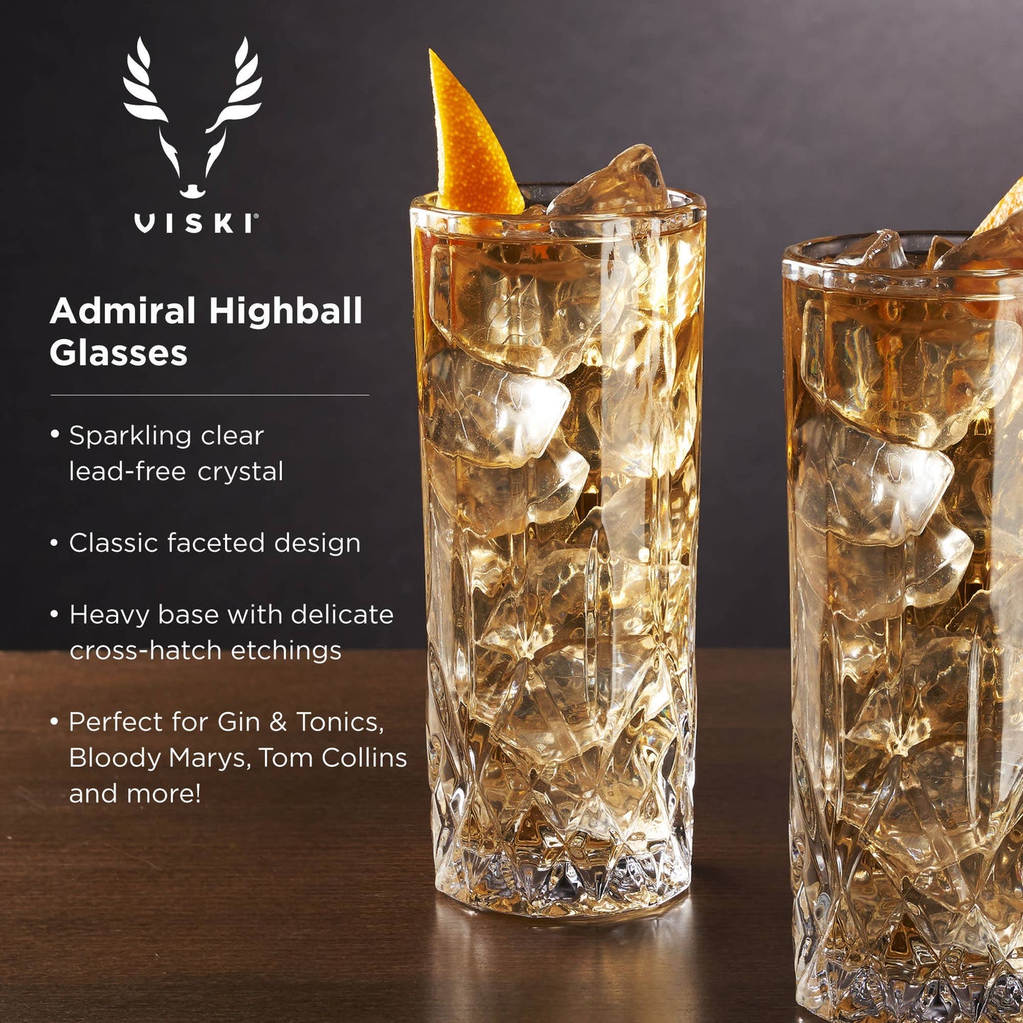 Admiral™ Vintage-Style Crystal Highball Glass