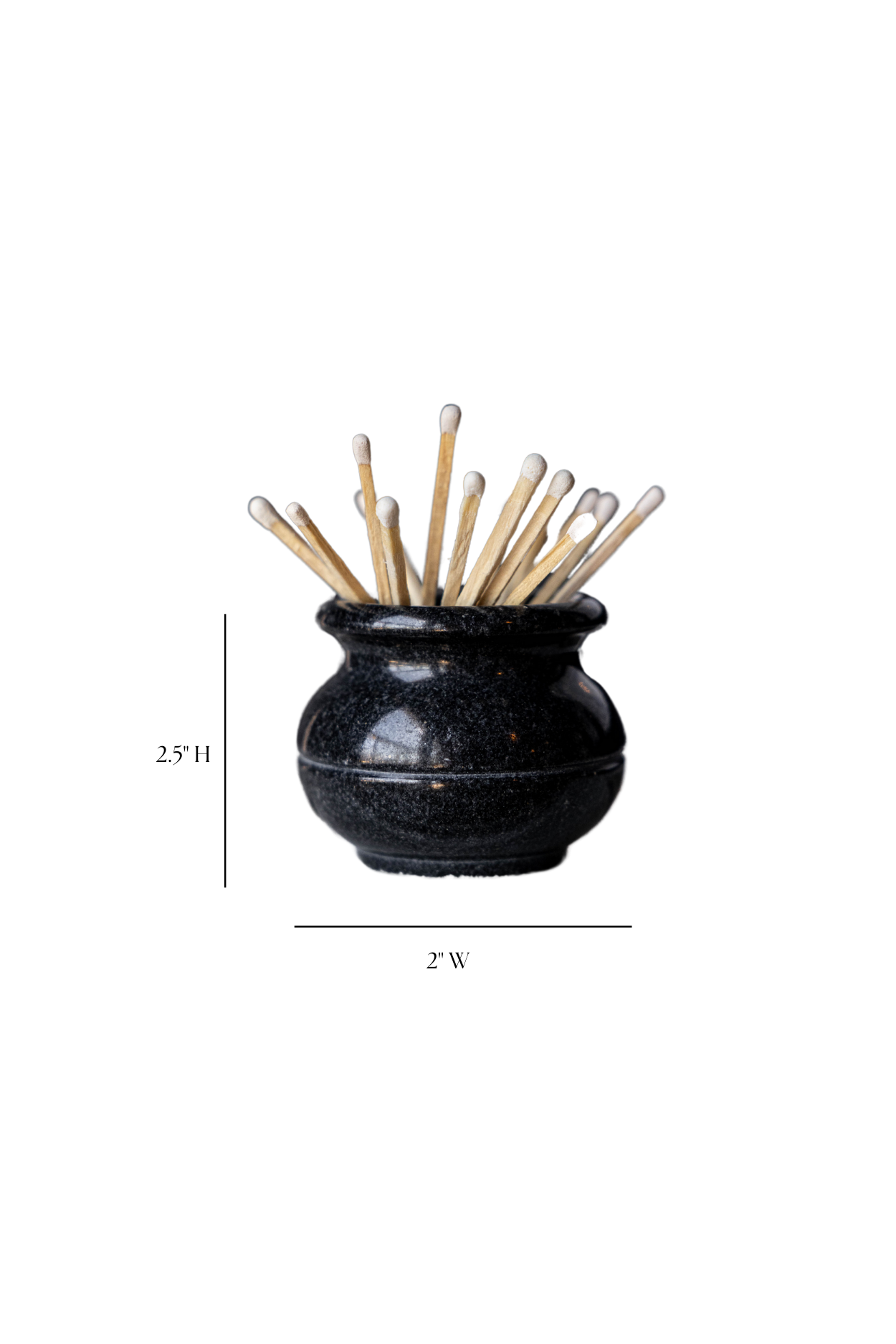 Black Marble Match Holder