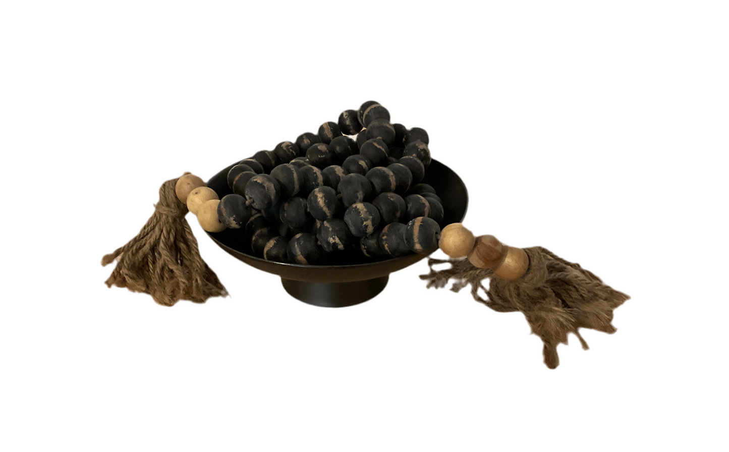Decorative Wood Beads Black & Natural (Small)