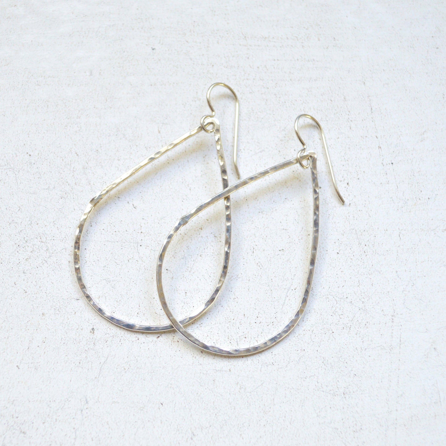 Hammered Teardrops in Gold
