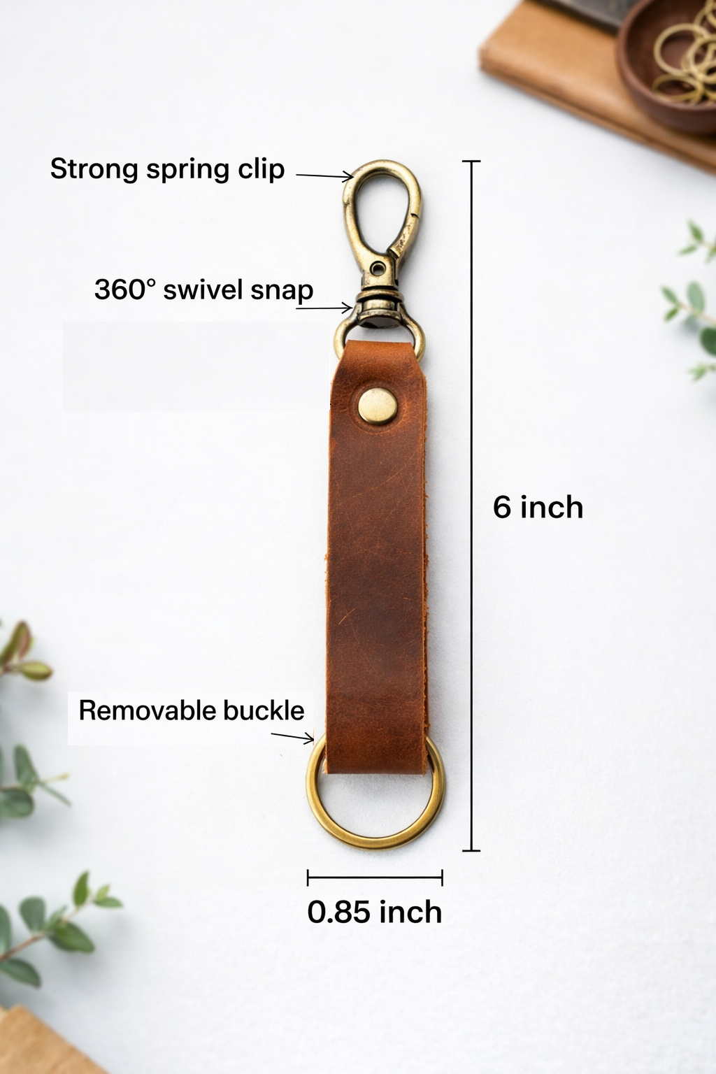 Genuine Leather Keychain, Keychain Ring