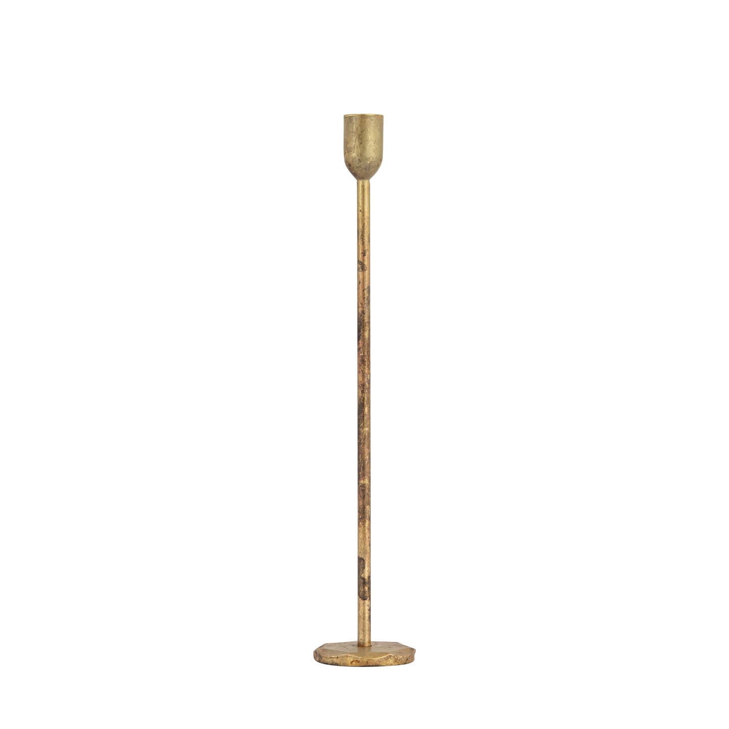 Candle Holder H 12" x Dia 2.25" Old Brass