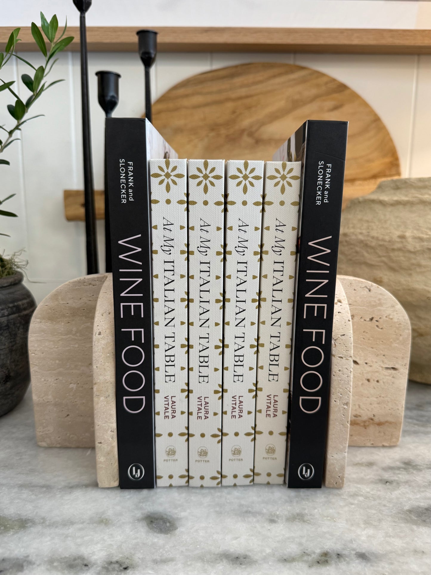 Travertine Bookend Set