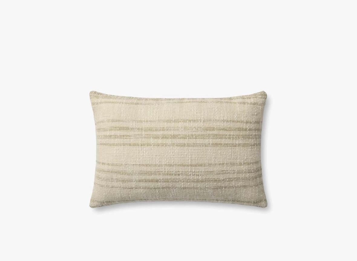 Beige & Natural Striped Lumbar Pillow