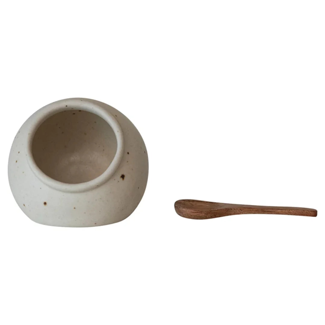 Salt Cellar w/ Wood Spoon