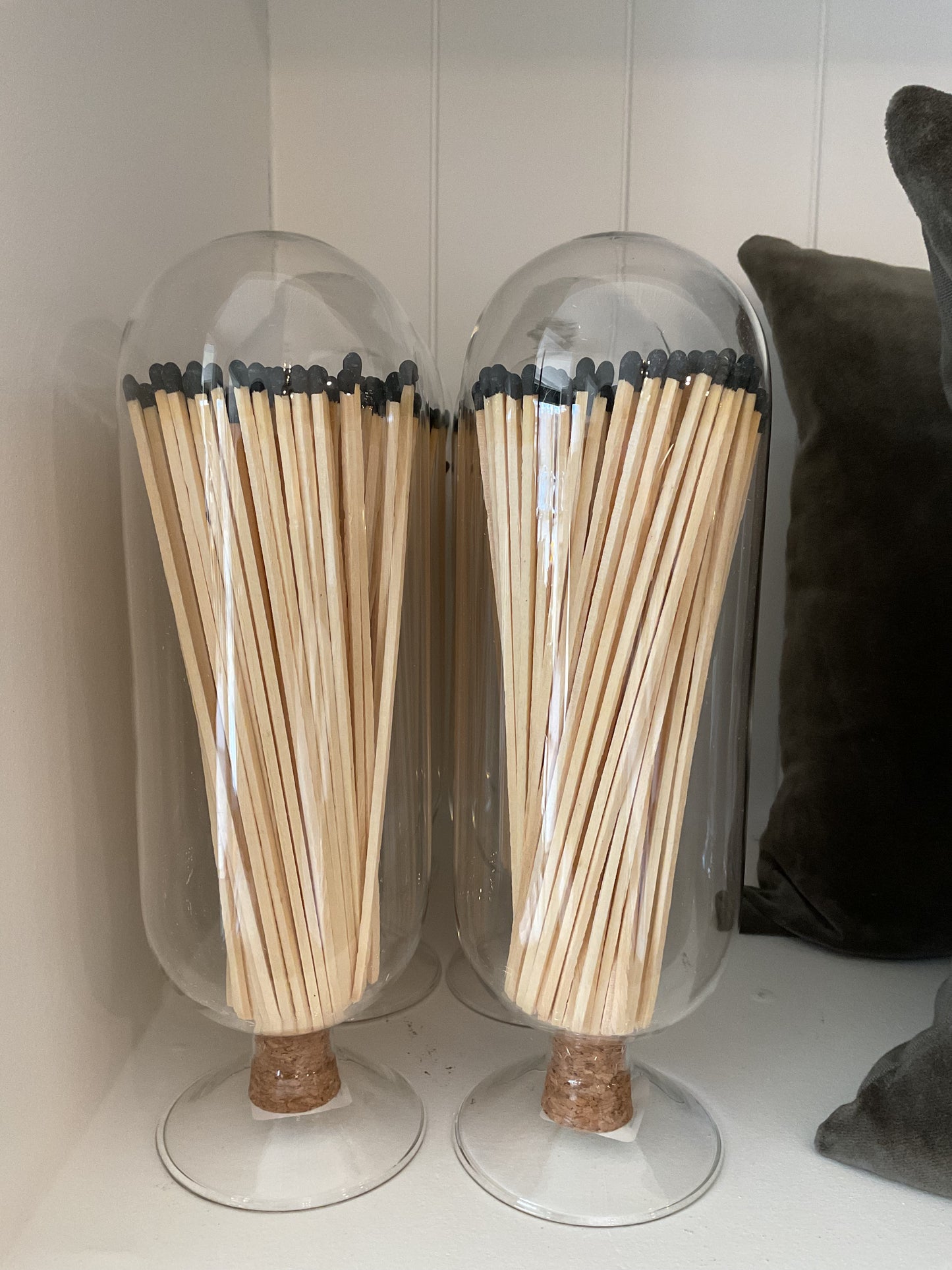 Extra Tall 11" Glass Matches Cloche | INCLUDES MACHES!