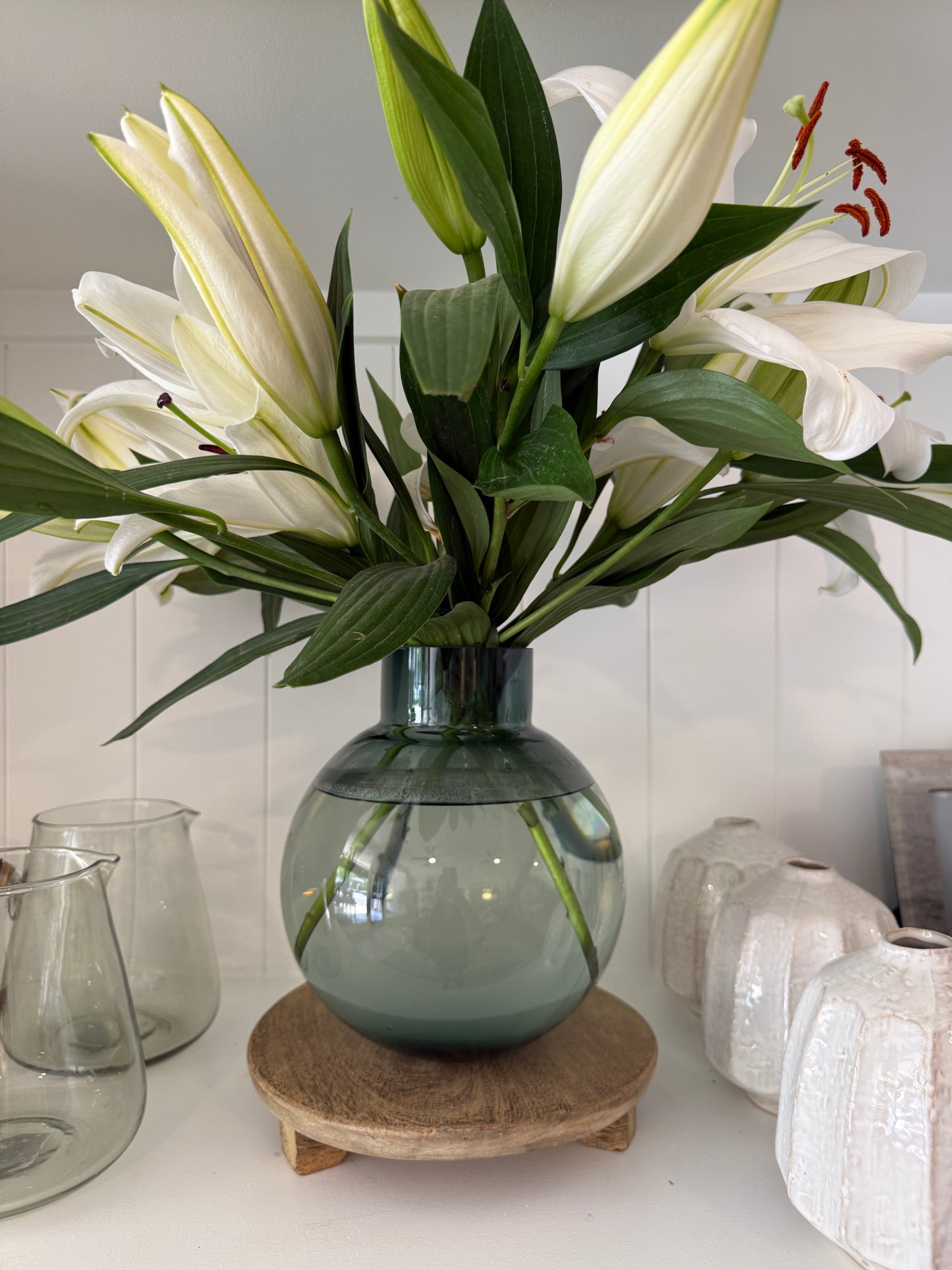 Ball Glass Vase - Green