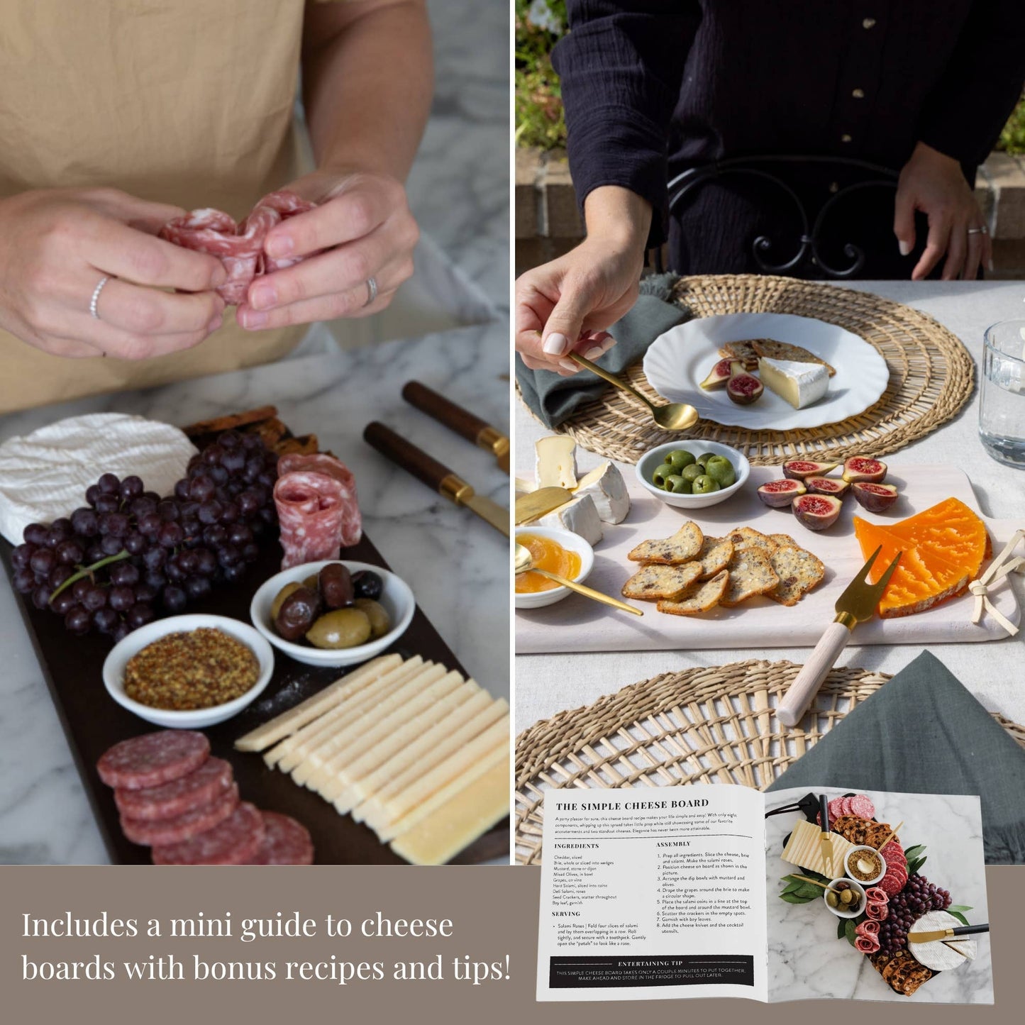 7 Piece Charcuterie Board Gift Set Starter Kit, White/Black