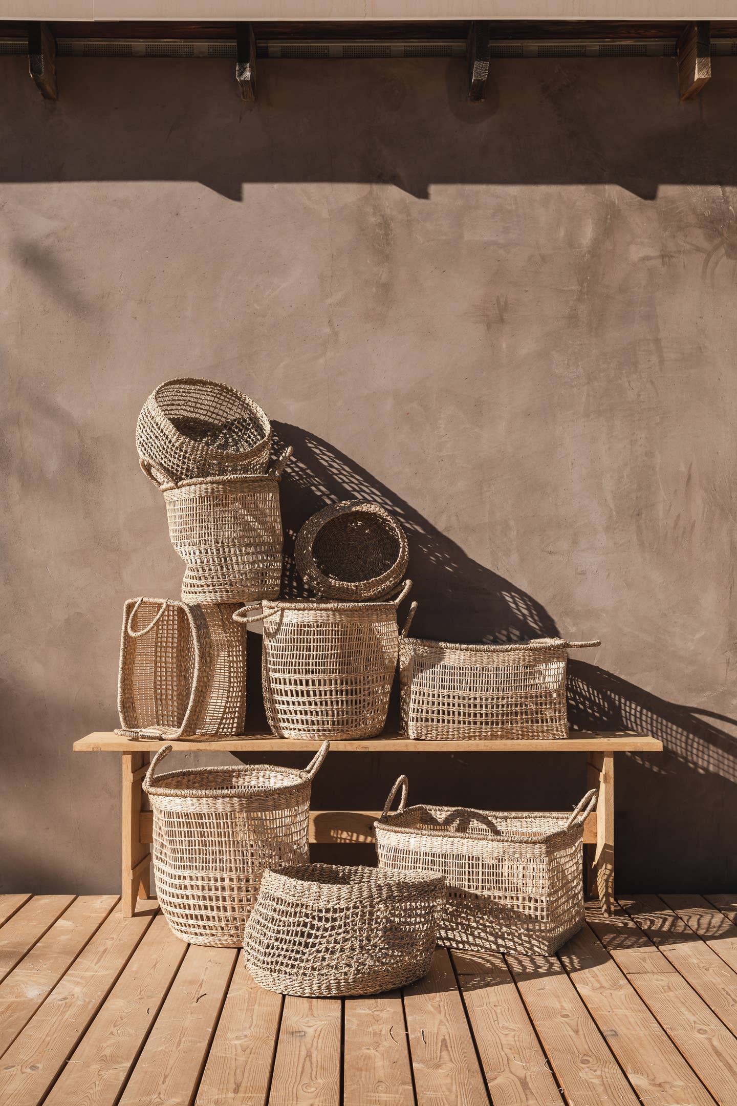 Small Salema Round Seagrass Basket with Handles