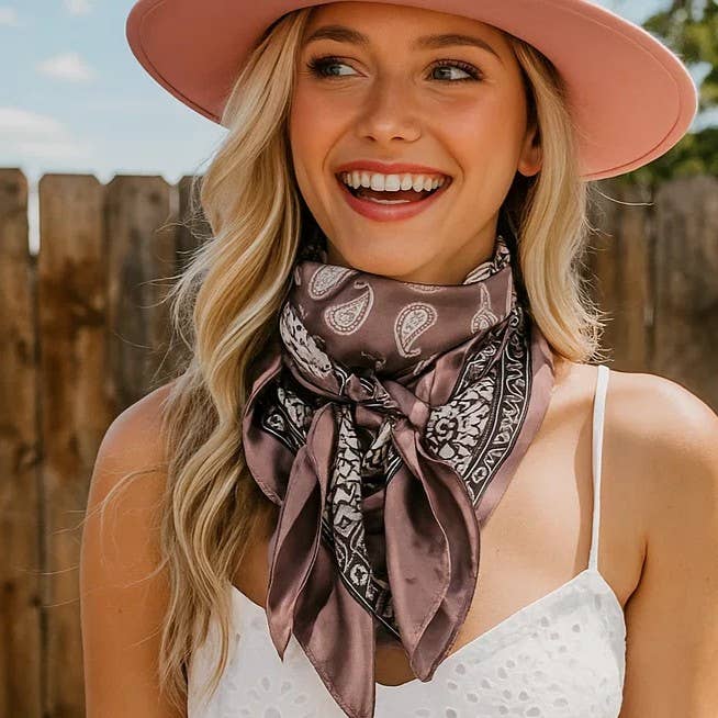 35X35" Two Tone Paisley Wild Rag / Scarf