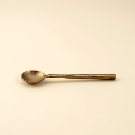 Aged Brass Salt Spoon