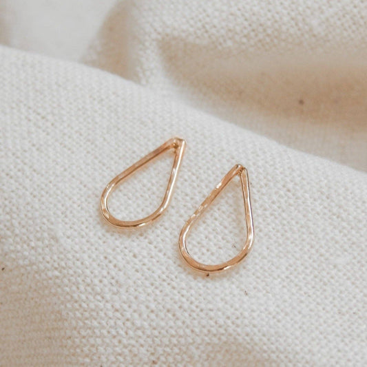 Hammered Teardrop Earrings | 14k Gold Fill