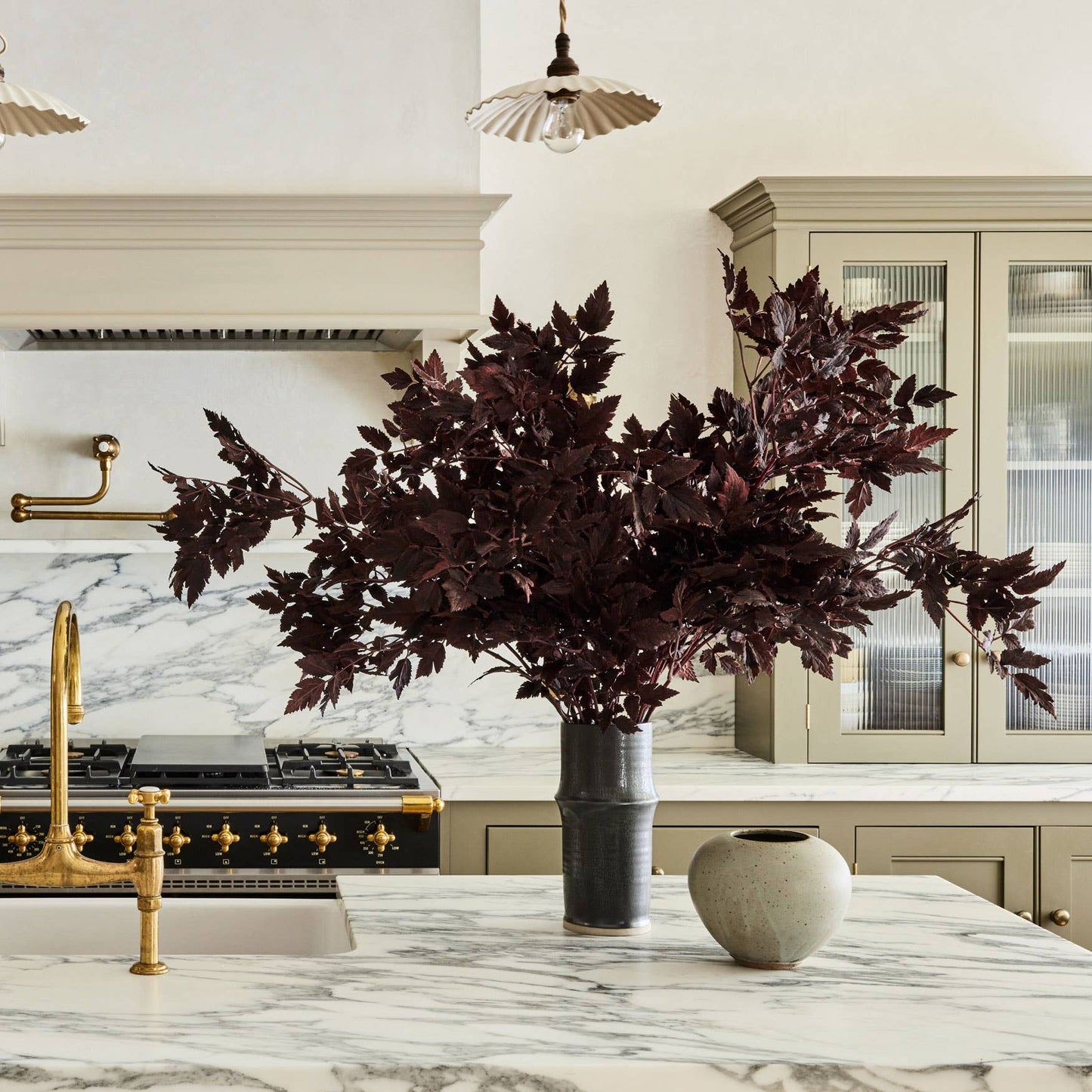 Plum Fake Cimicifuga Ramosa Leaves - 31"