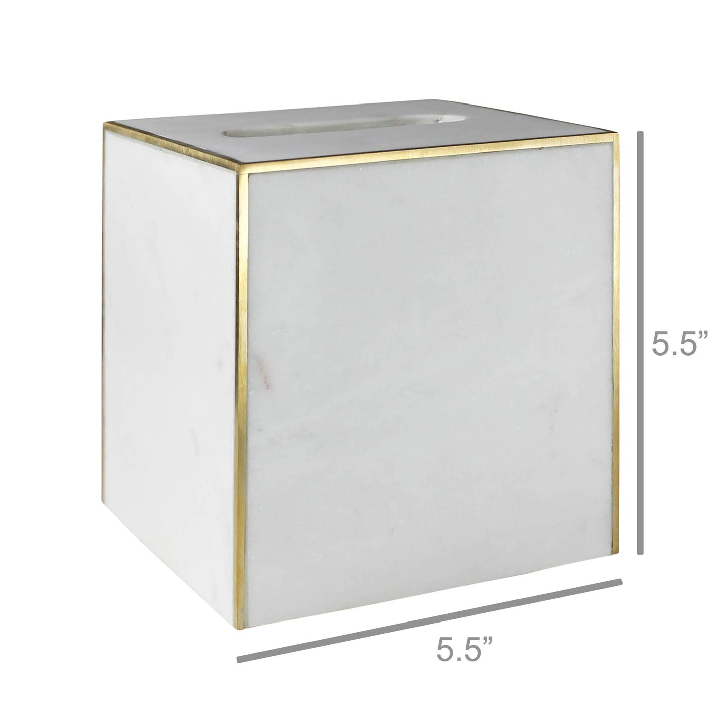 Loren Tissue Holder, Marble & Brass