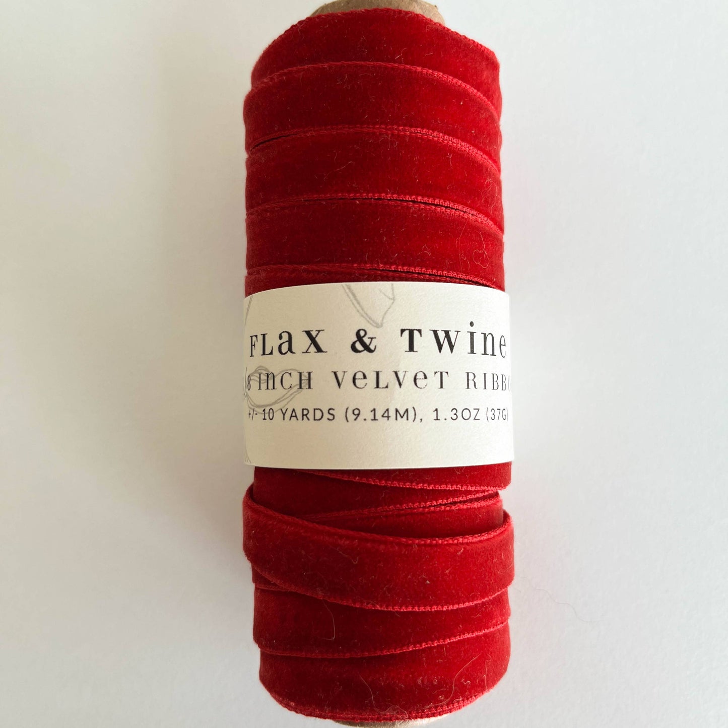 Flax & Twine 3/8" Velvet Ribbon - 10 Yards