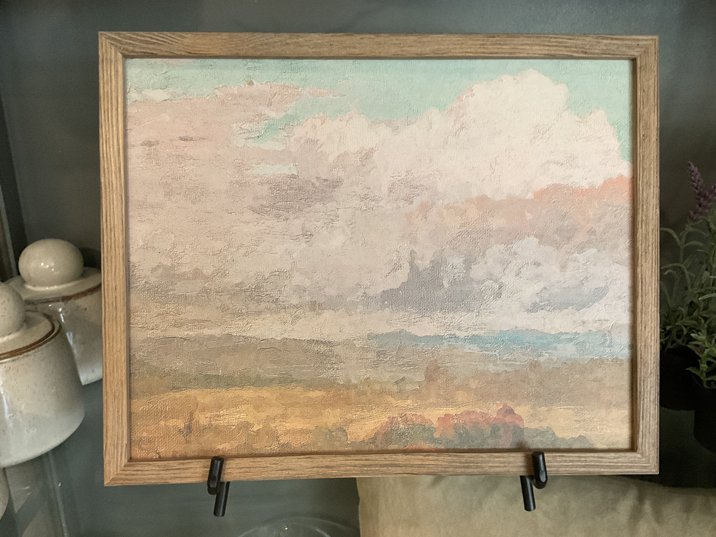 Clouds & Mountains Vintage Framed Canvas 11”x14”