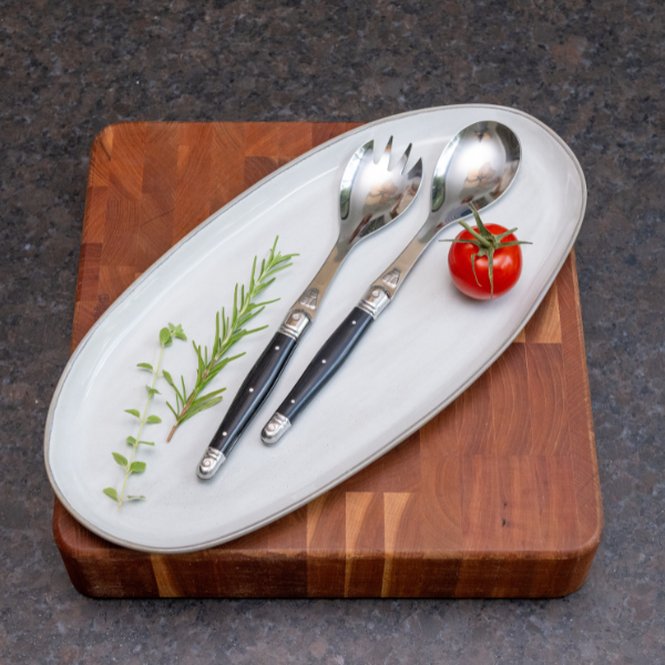Jean Dubost Salad Servers with Black Handles