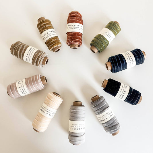 Flax & Twine 3/8" Velvet Ribbon - 10 Yards