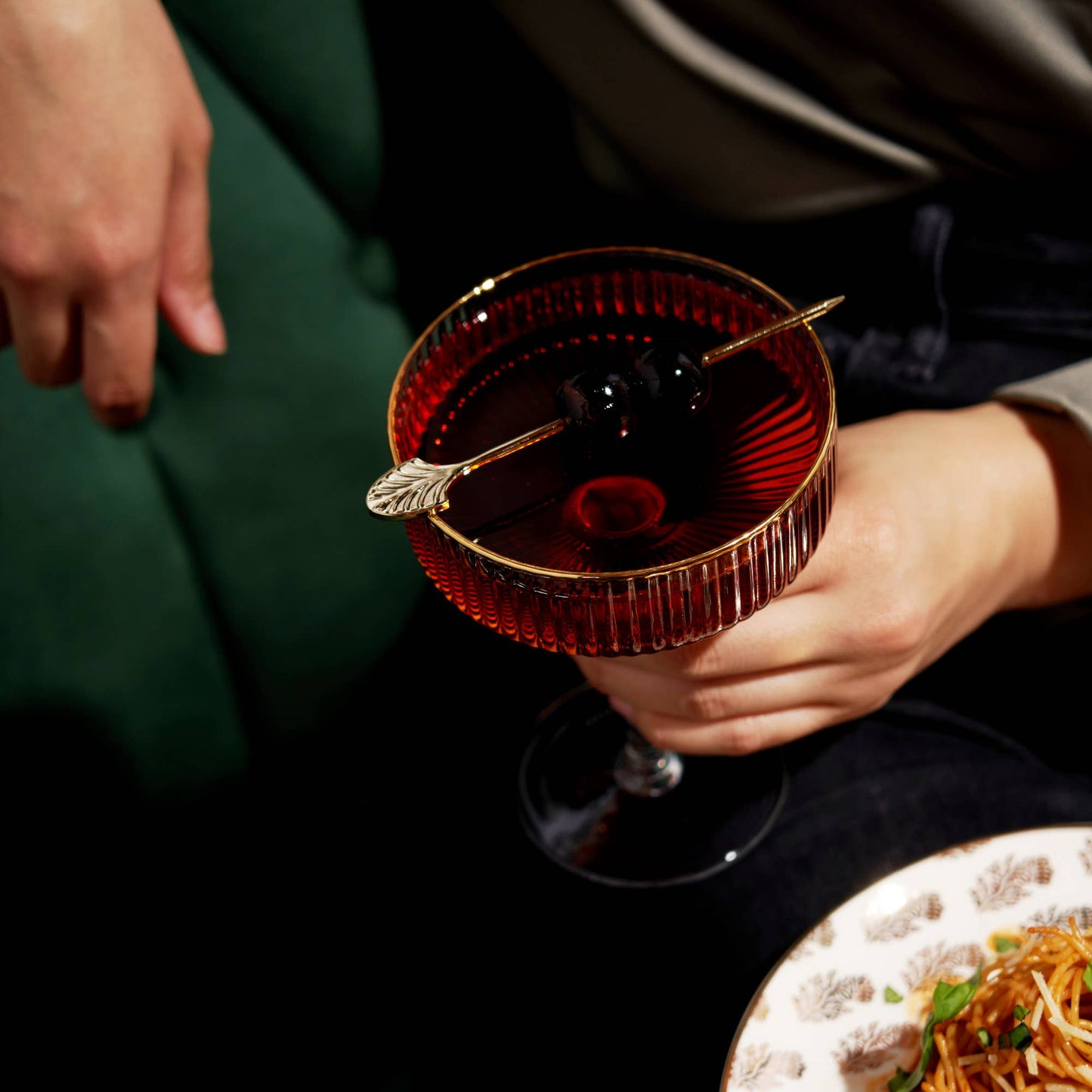 Deco Meridian Gold-Rimmed Crystal Coupe Glass