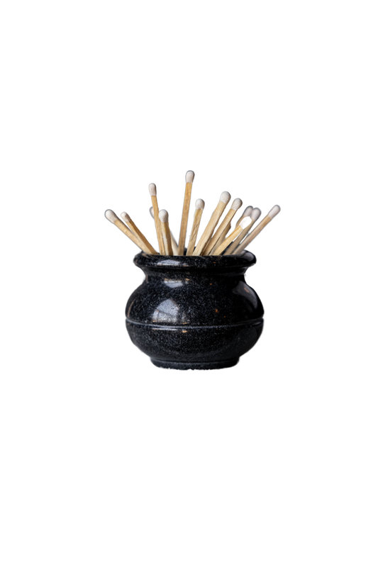 Black Marble Match Holder