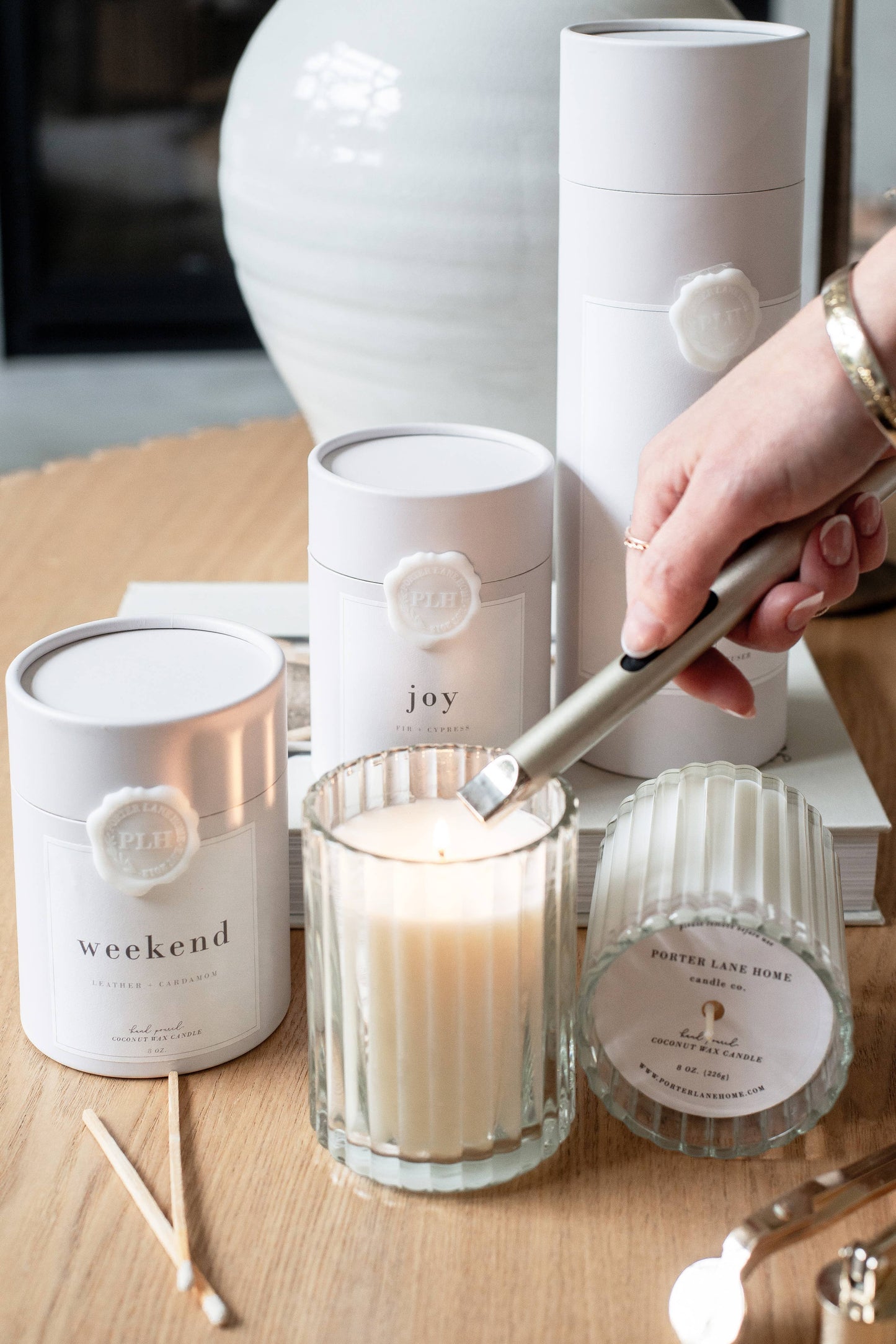 Joy | Fir + Cypress Fluted Coconut Wax Candle