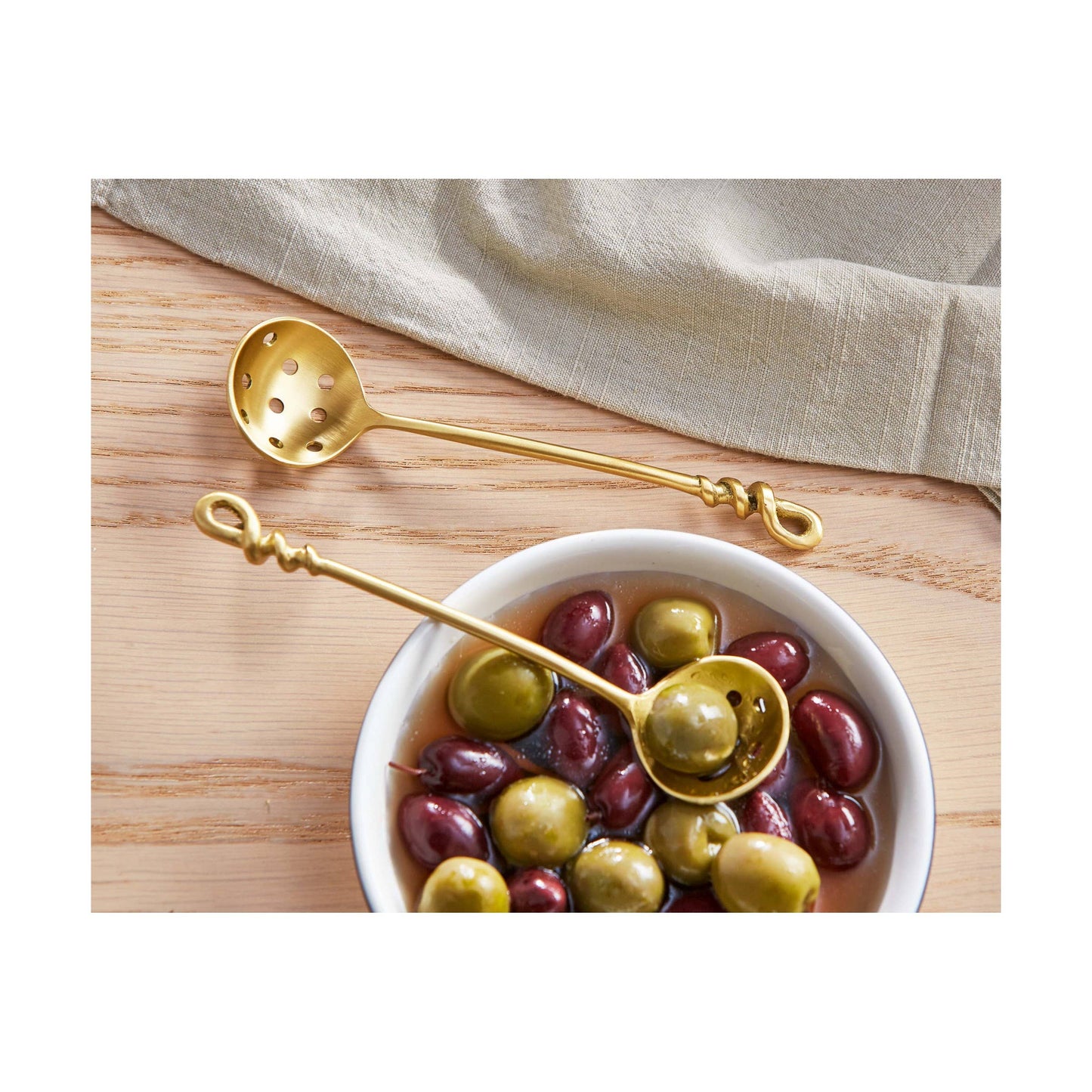 Forged Olive Spoon Antique Brass Everyday