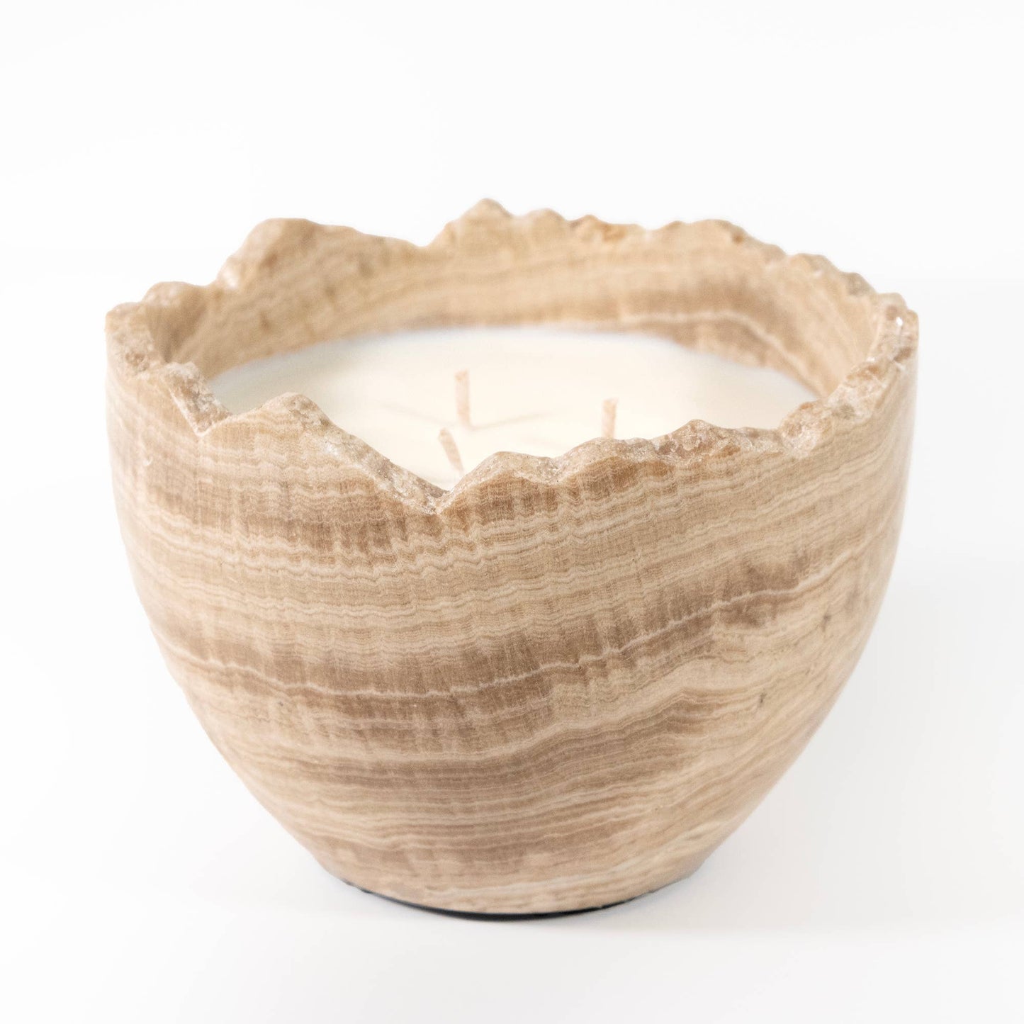 Travertine Stone Bowl Candle in Palo Santo Fragrance