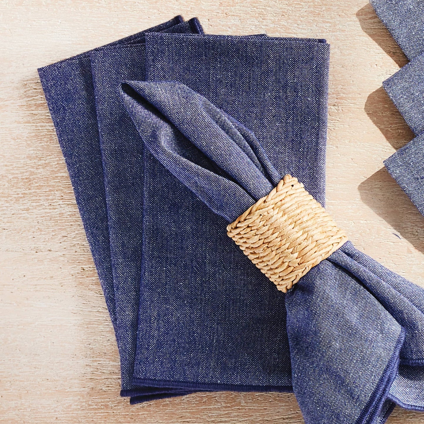 Barclay Butera Miramar Dinner Napkins, Navy Blue