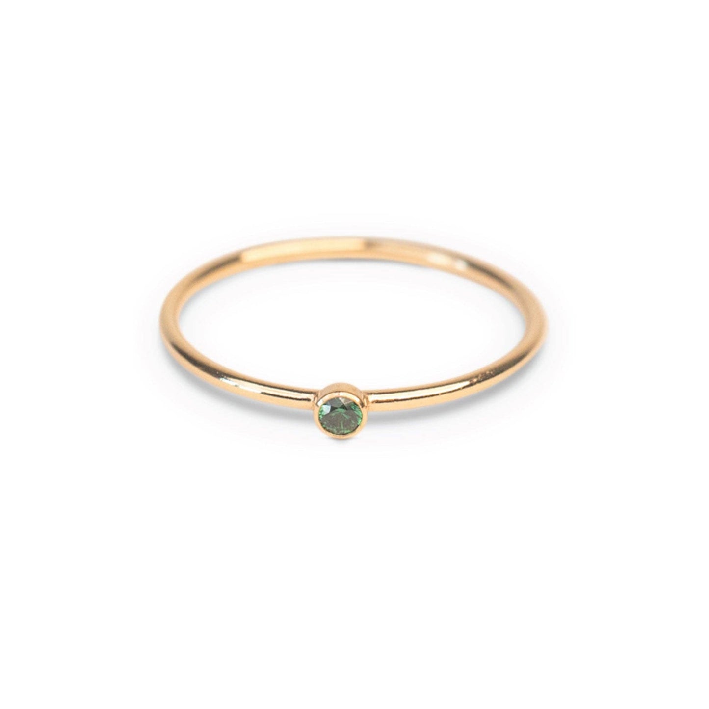Gold Emerald CZ Stackable Ring