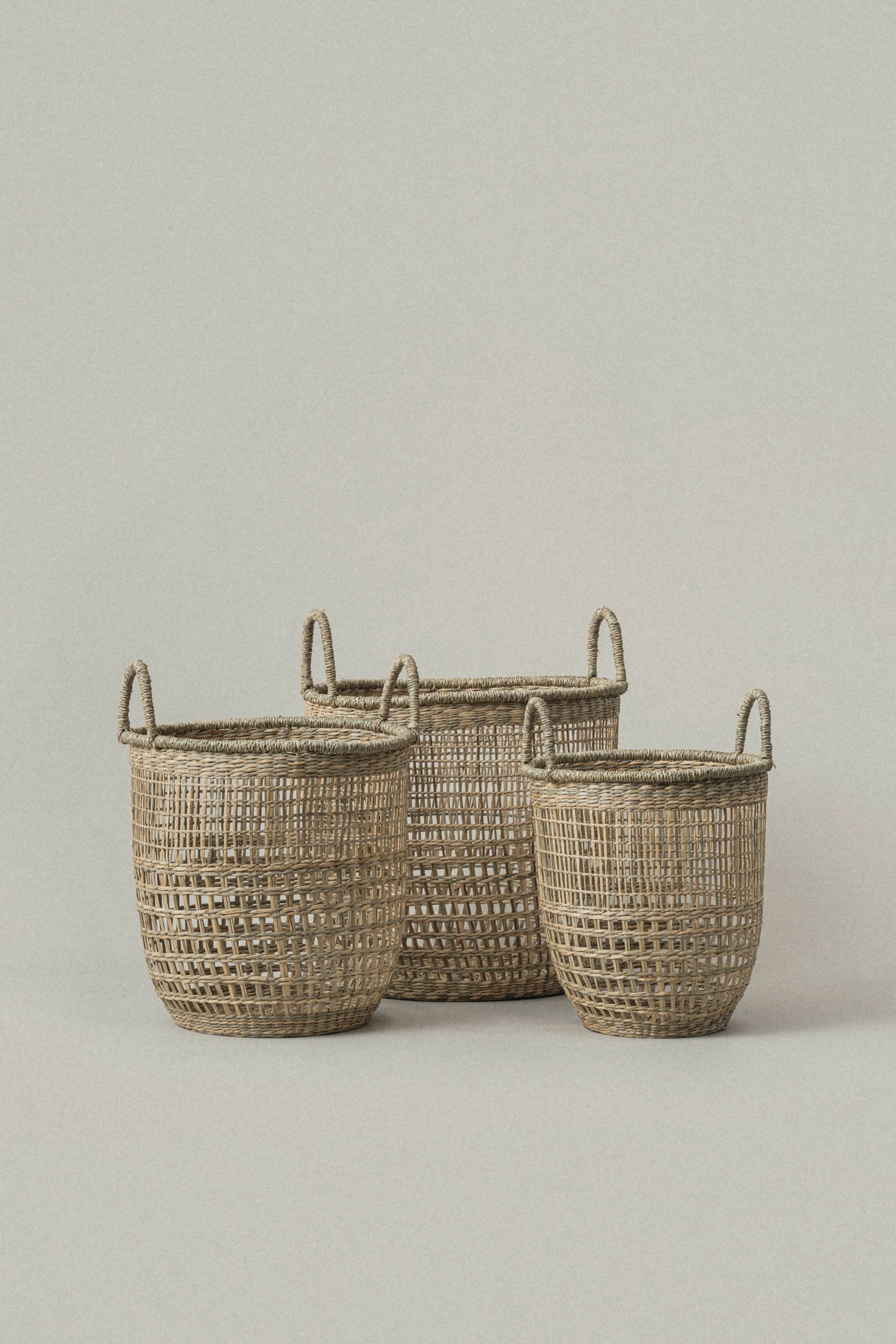 Small Salema Round Seagrass Basket with Handles