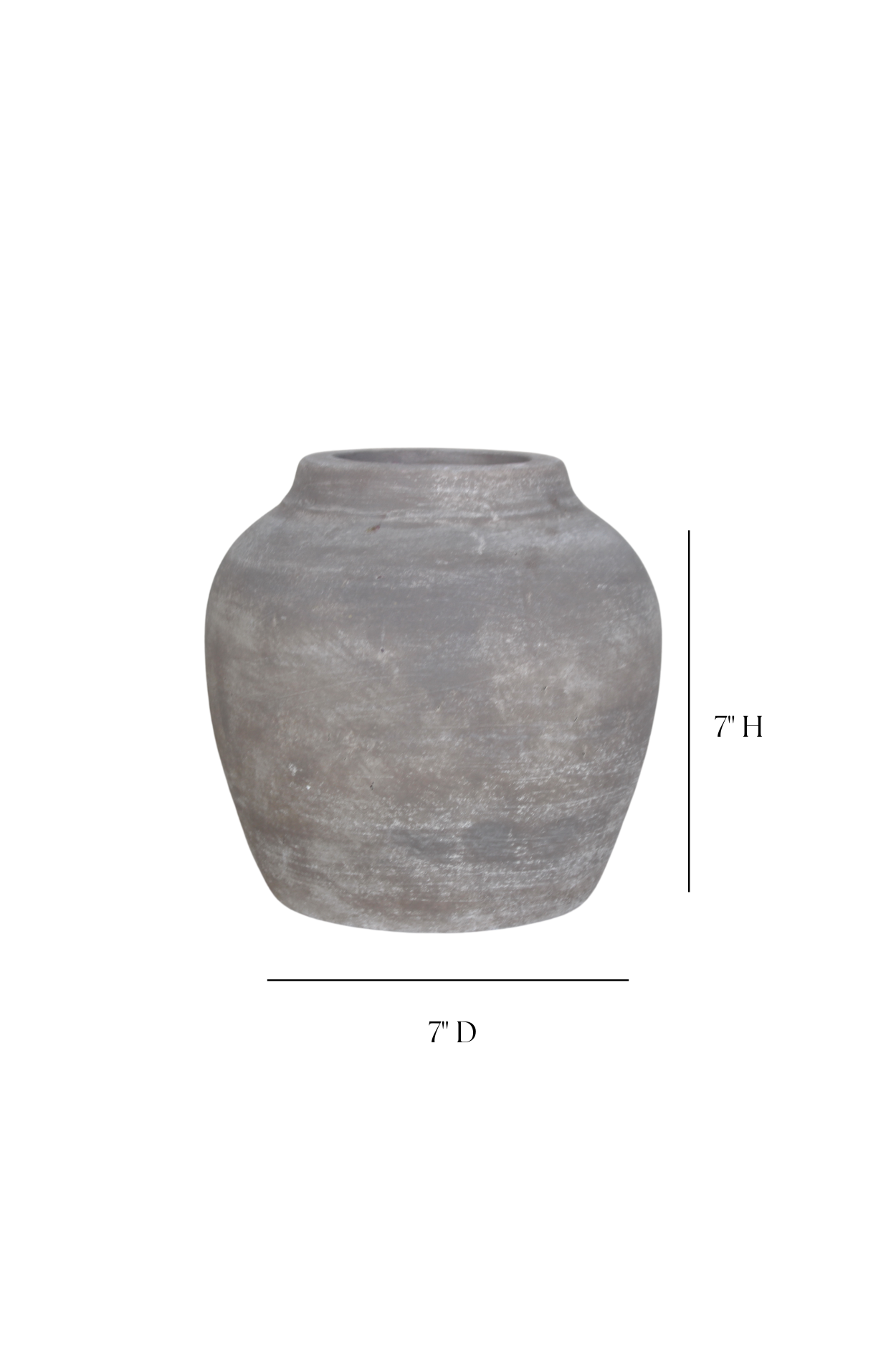 Hugo Grey Wash Round Vase Medium