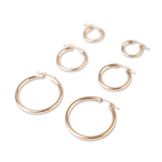 Gold 3mm Clasp Hoops