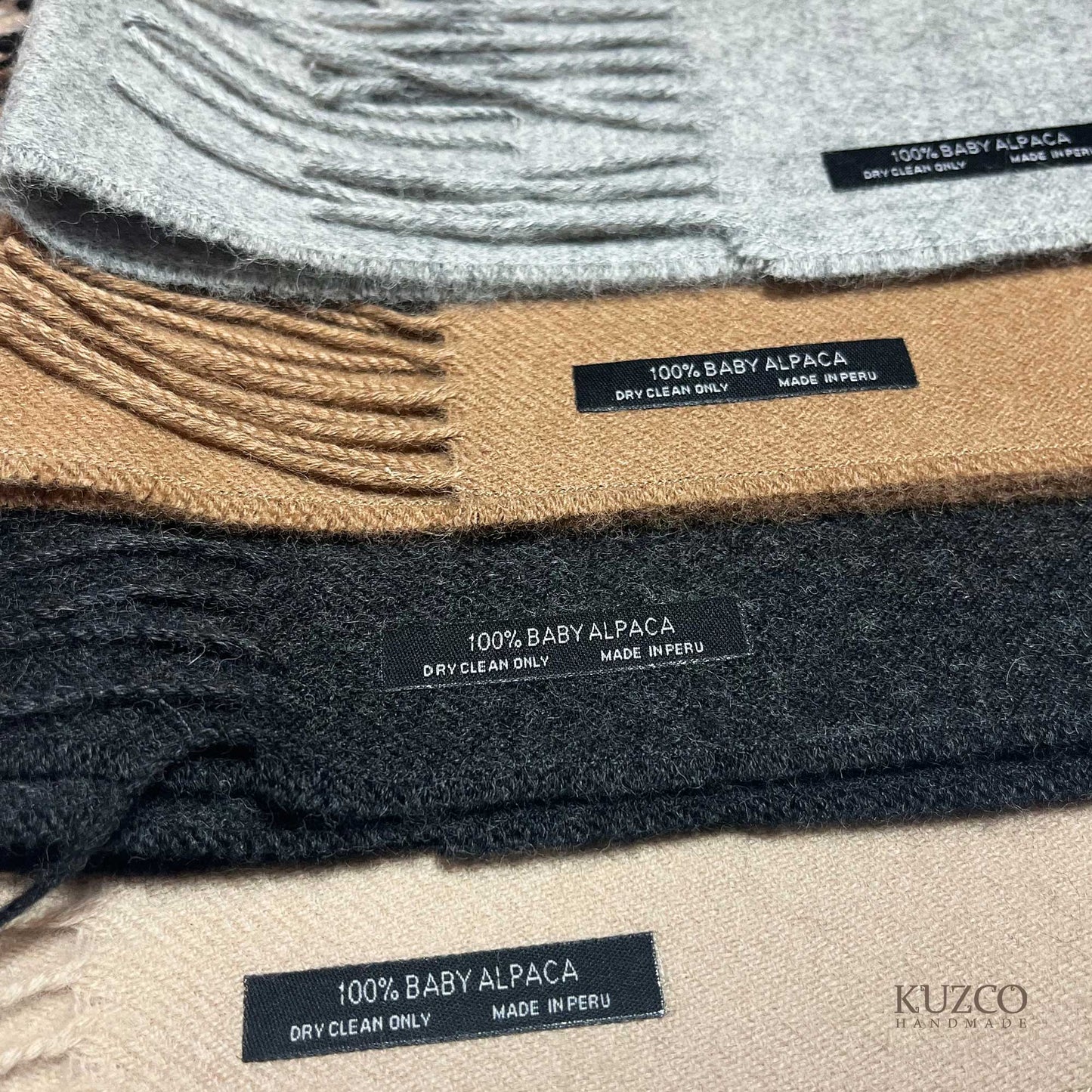 100% Baby Alpaca Wool Scarf, Scarf - Solid color