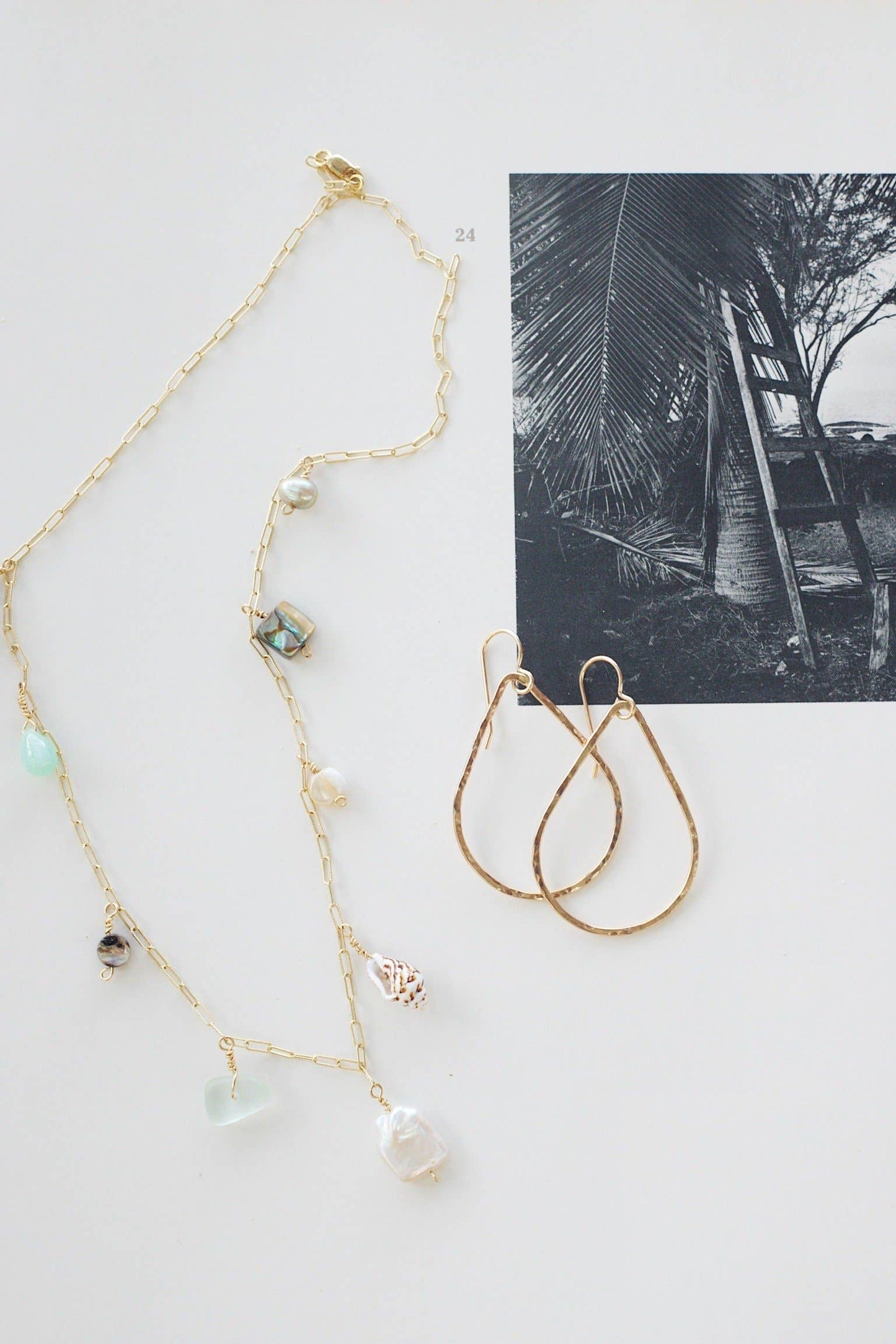 Hammered Teardrops in Gold