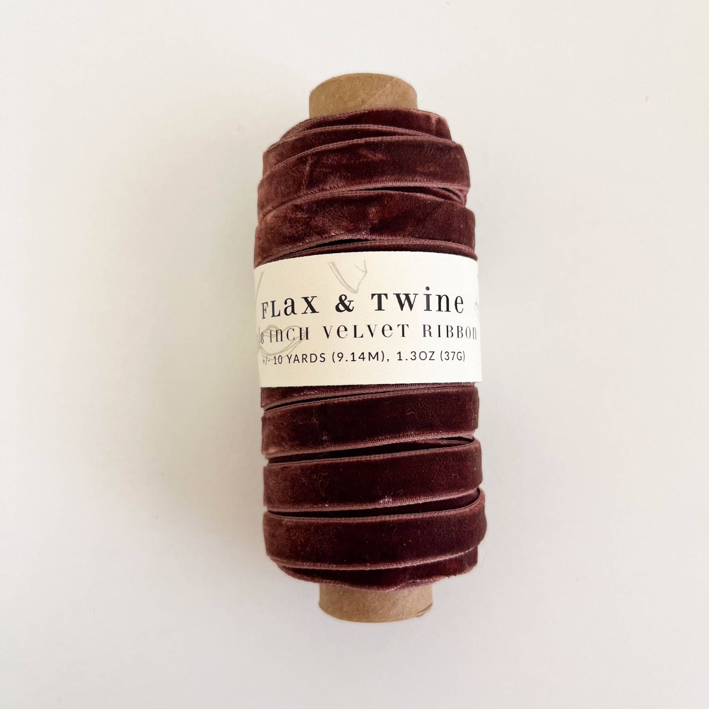 Flax & Twine 3/8" Velvet Ribbon - 10 Yards