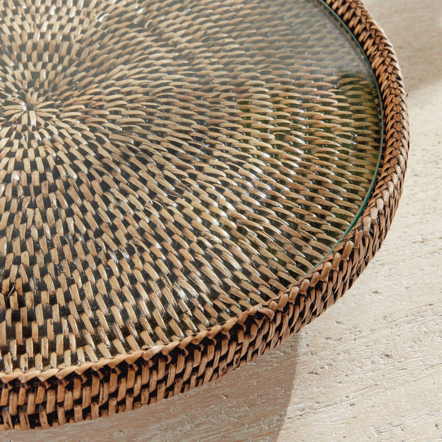 Burma Rattan Serving Stand, Brown