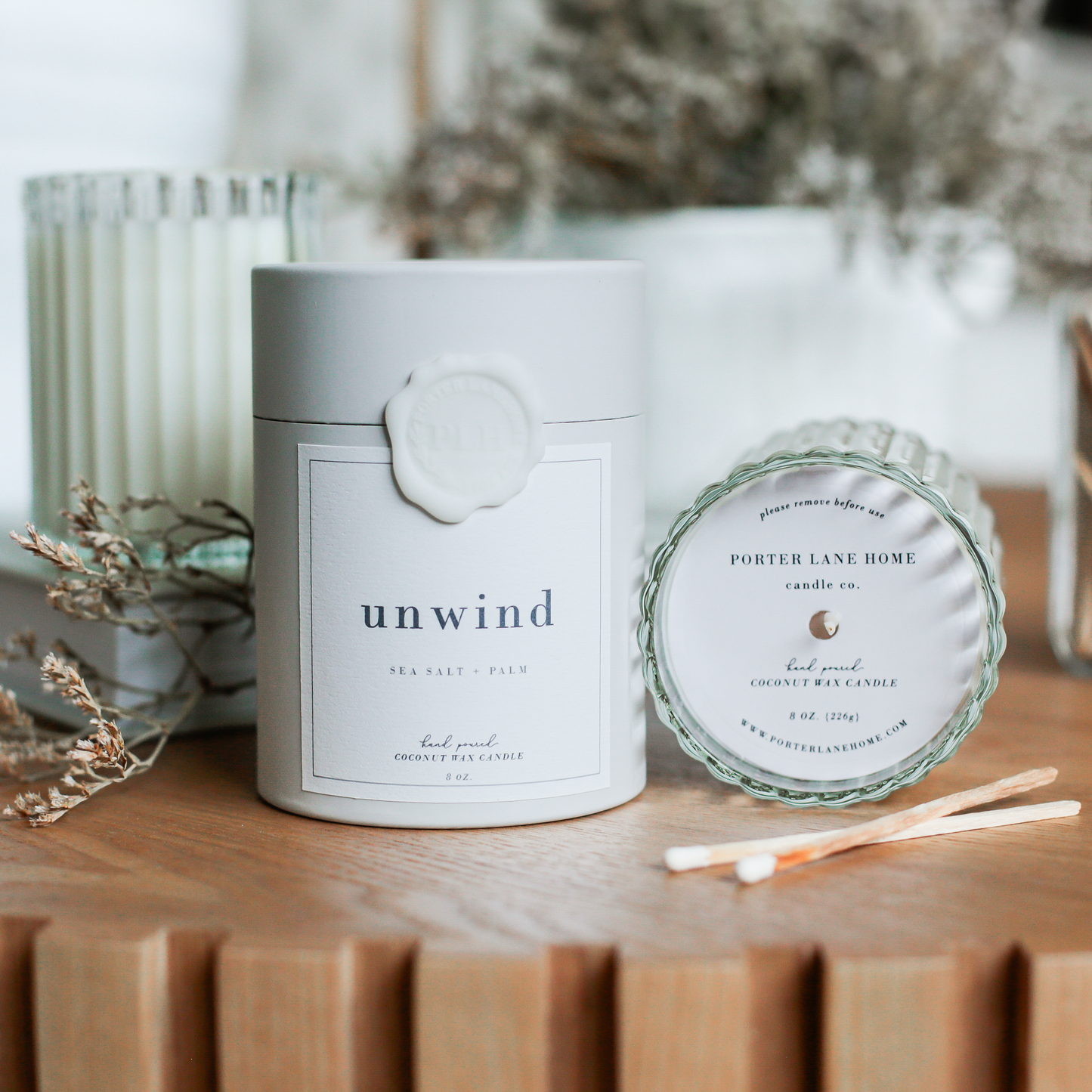 UNWIND | Sea Salt + Palm Fluted Coconut Wax Candle