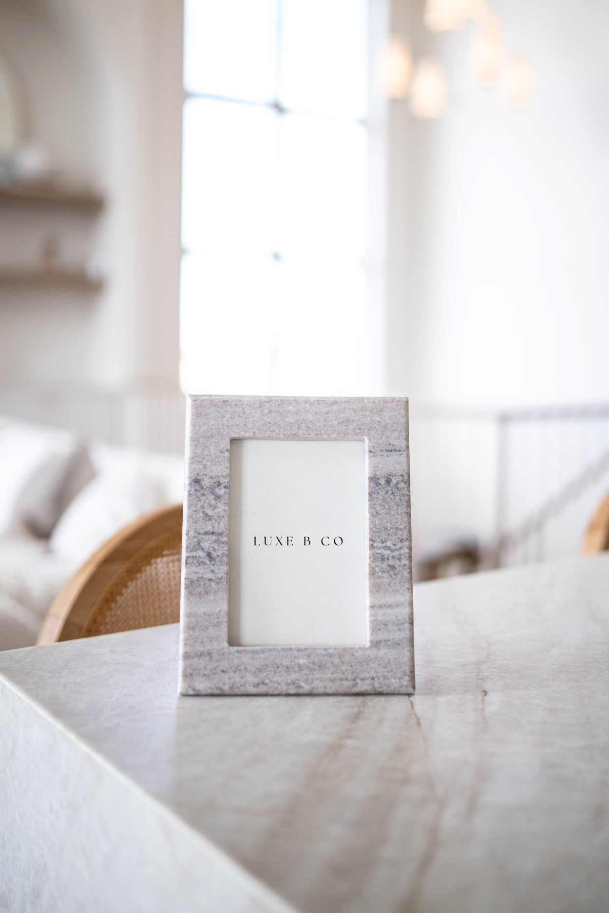 Hand Cut Beige Marble Photo Frame