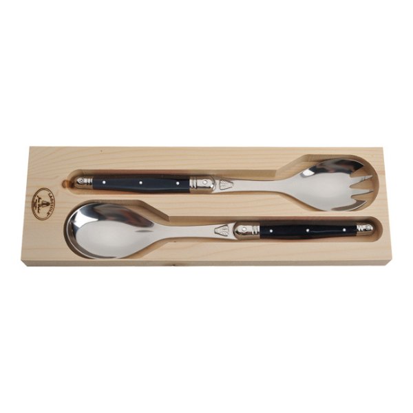 Jean Dubost Salad Servers with Black Handles