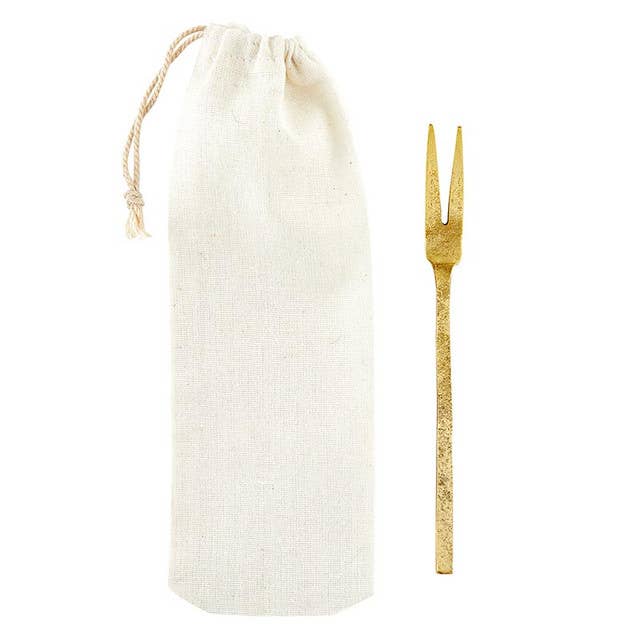 Hammered Gold Appetizer Fork