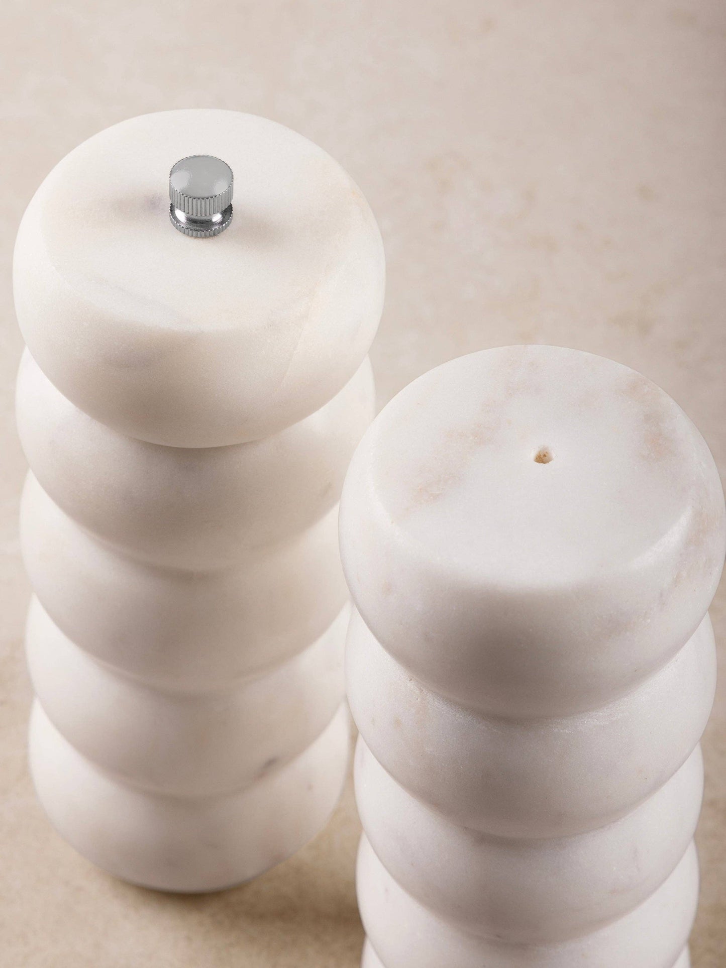 Quinto Sculpted Marble Salt & Pepper Set