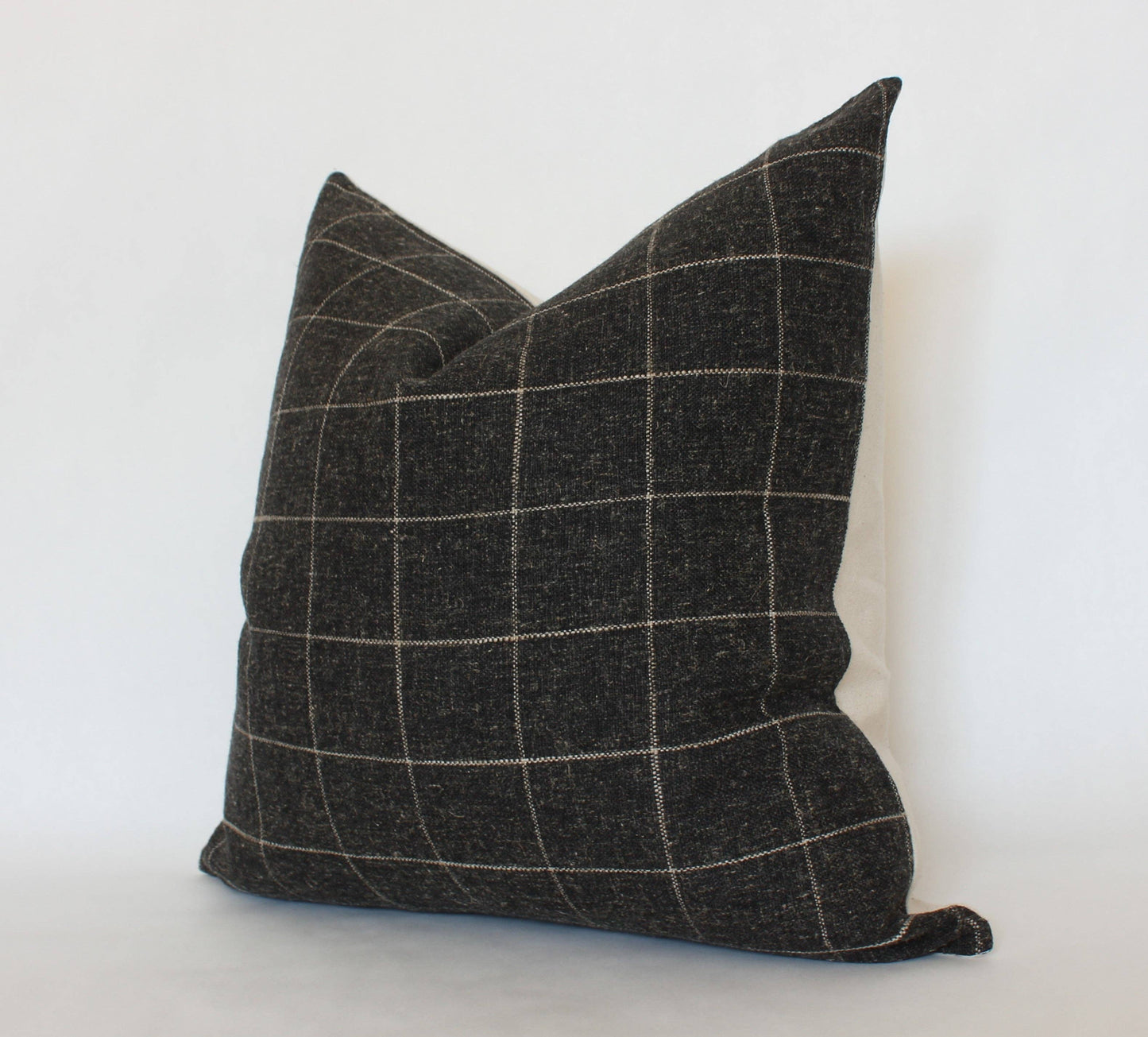 Black Plaid Windowpane 20” x 20” Pillow