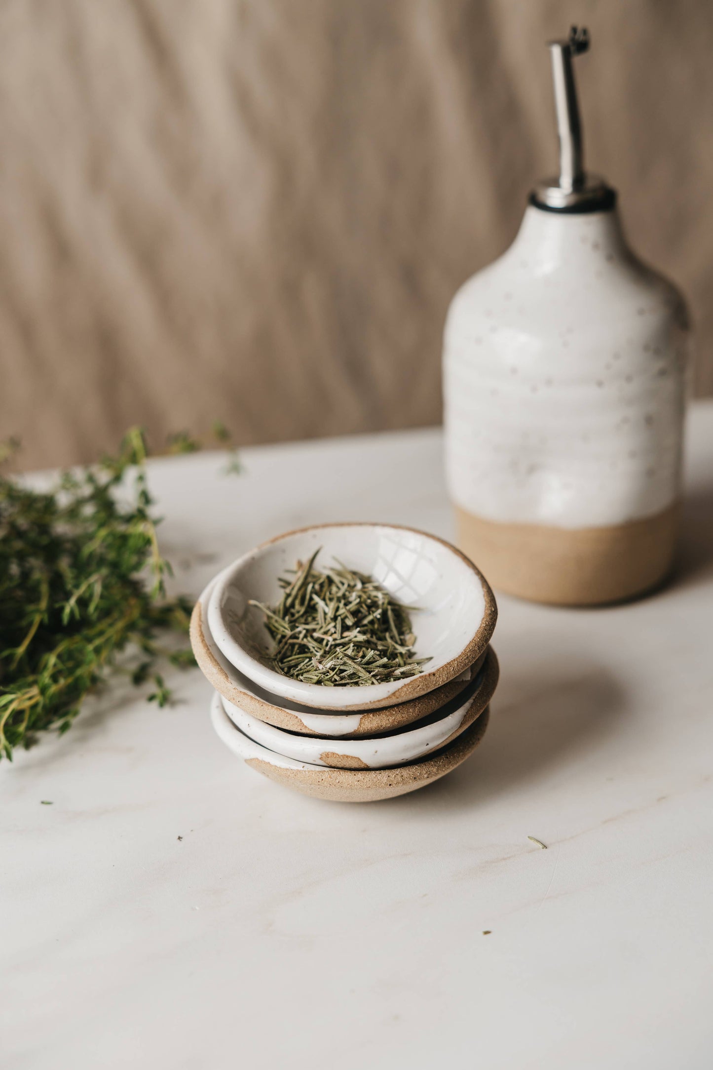 Speckled White Ceramic Prep Dishes