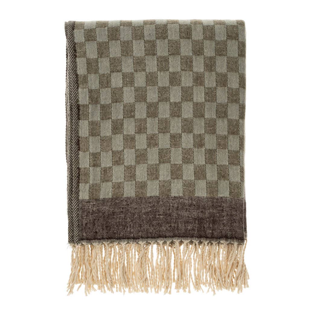 Checkered Jacquard Throw, Dawn