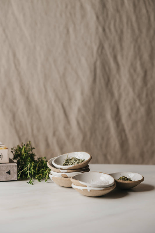 Speckled White Ceramic Prep Dishes