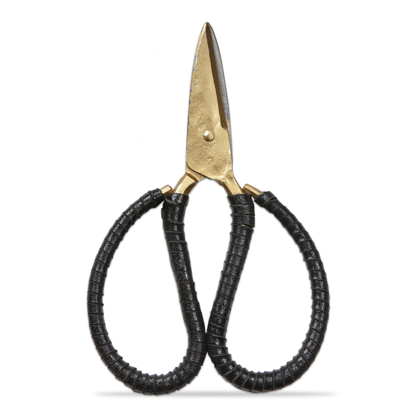Leather Wrapped Forged Iron Scissors - Black