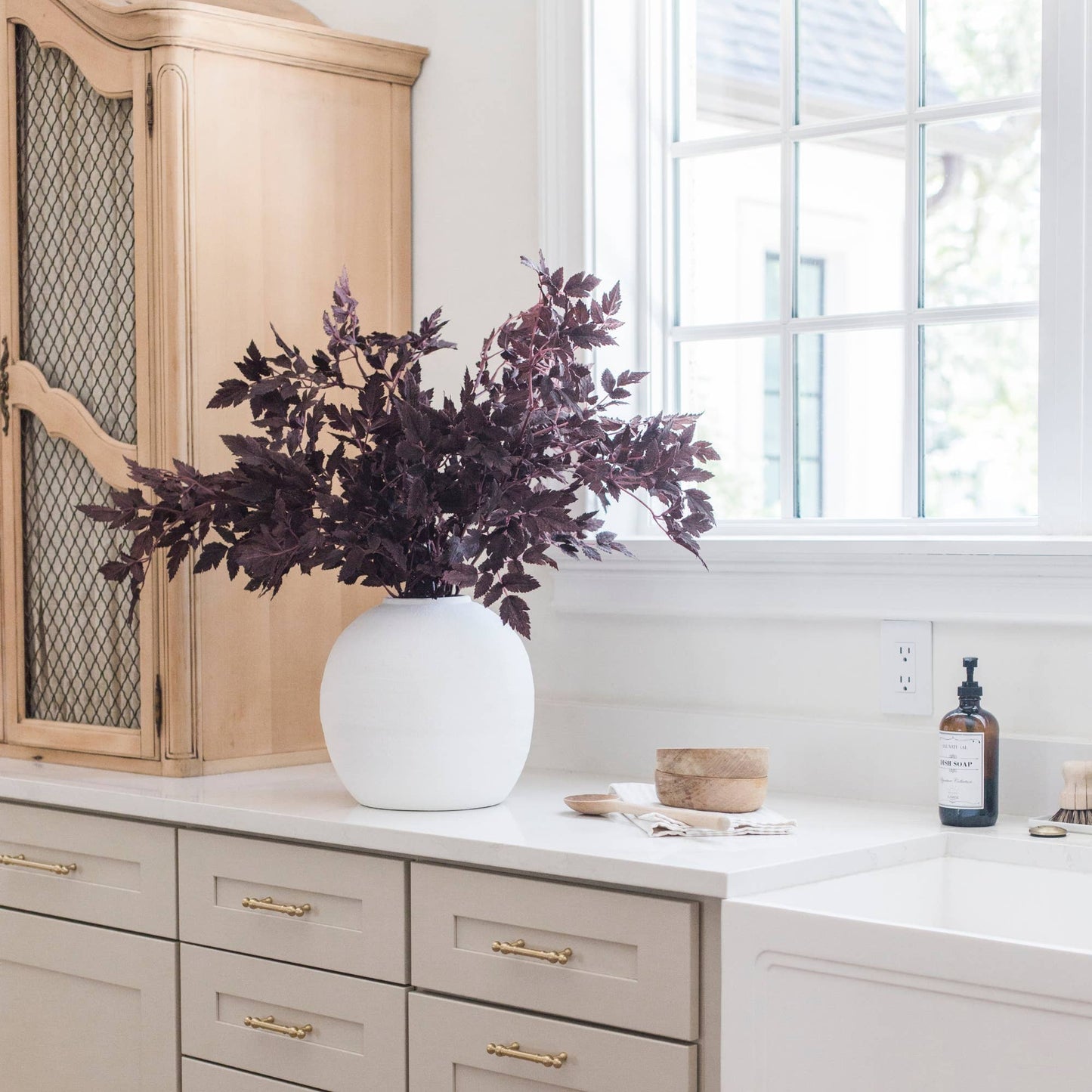 Plum Fake Cimicifuga Ramosa Leaves - 31"