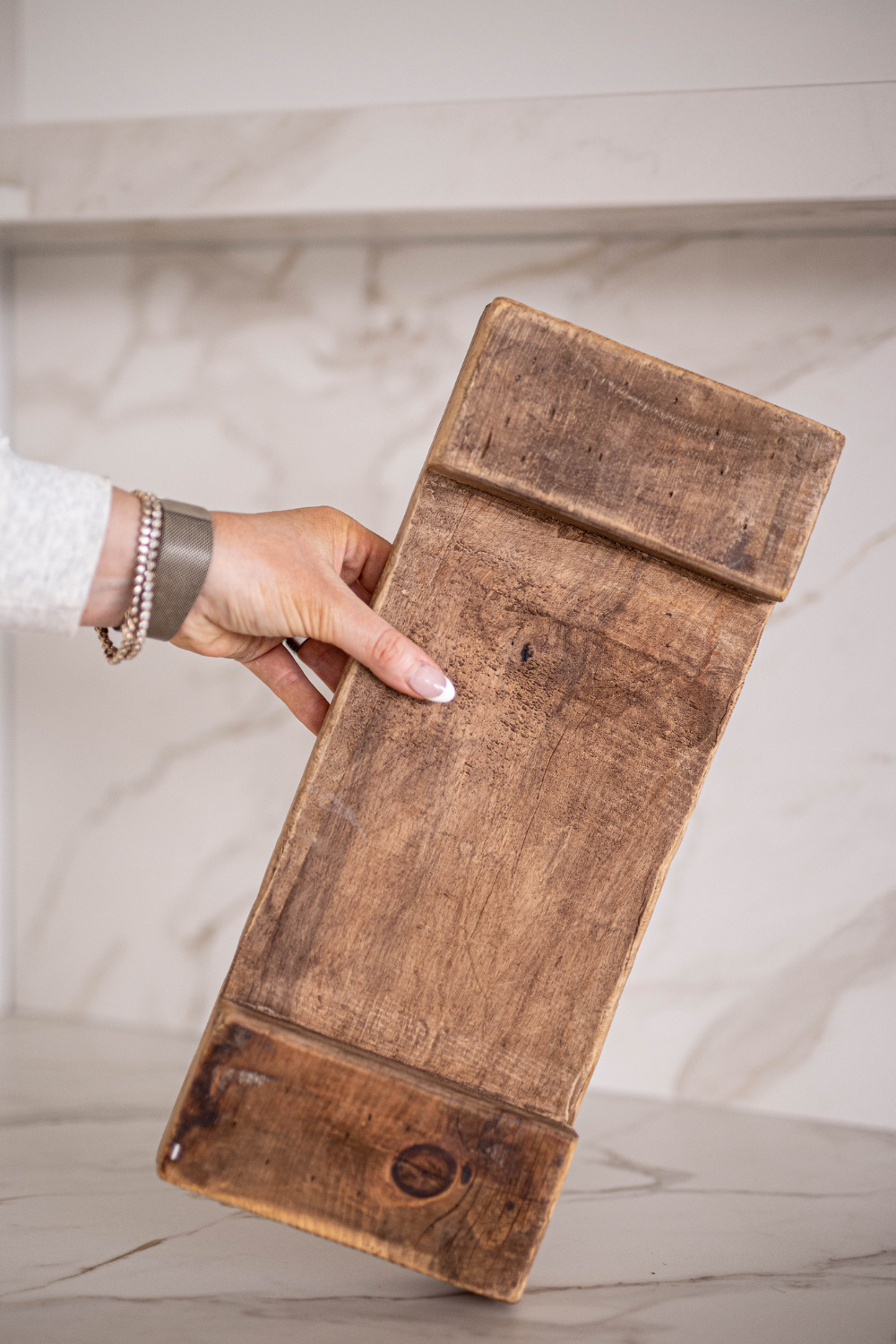 Trivet Riser Solid Reclaimed Elm Wood